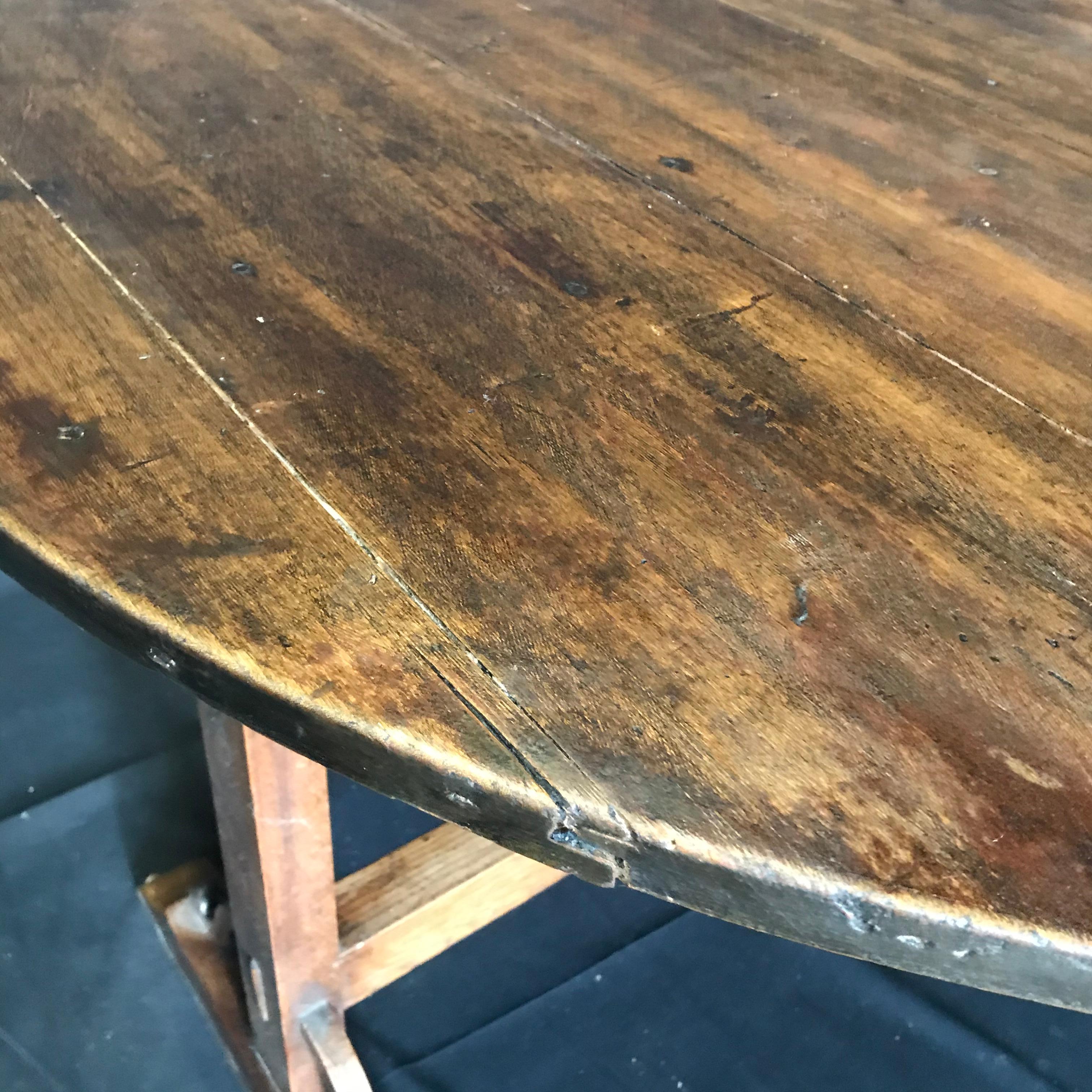 Pine 19th Century Large Antique French Wine Tasting Table