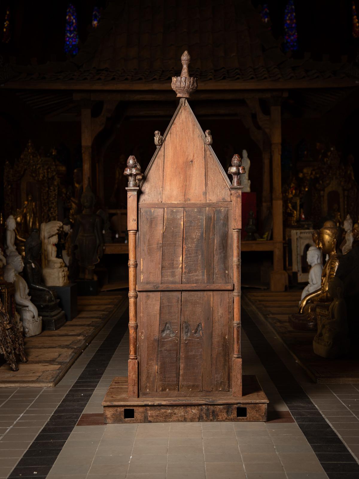 19th century Large antique Indian wooden Temple from India - Original Buddhas For Sale 4
