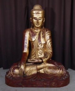 Grande Buddha antico di Mandalay del XIX secolo, proveniente dalla Birmania