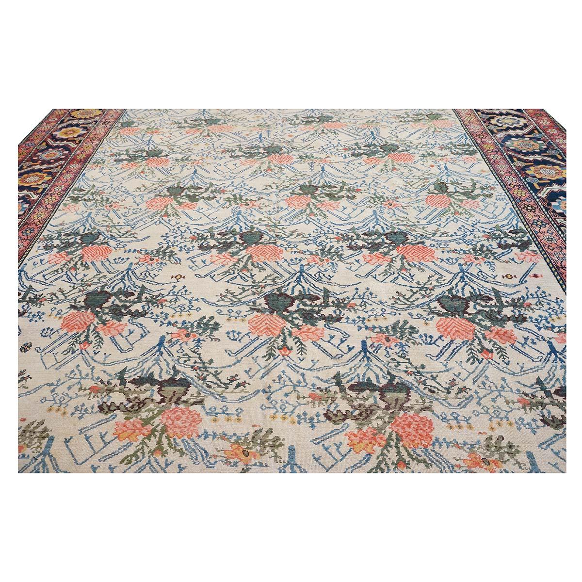 Grand tapis persan ancien Malayer tissé à la main, 19e siècle en vente 2