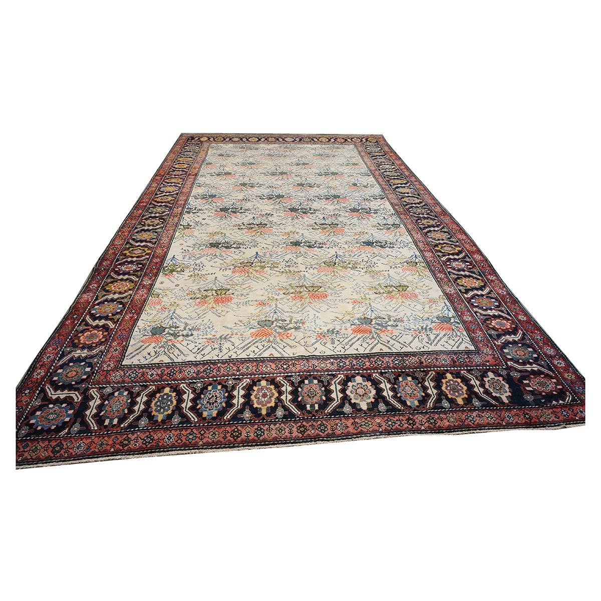 19th Century Large Antique Persian Malayer 11x18 Handwoven Rug In Good Condition For Sale In Houston, TX