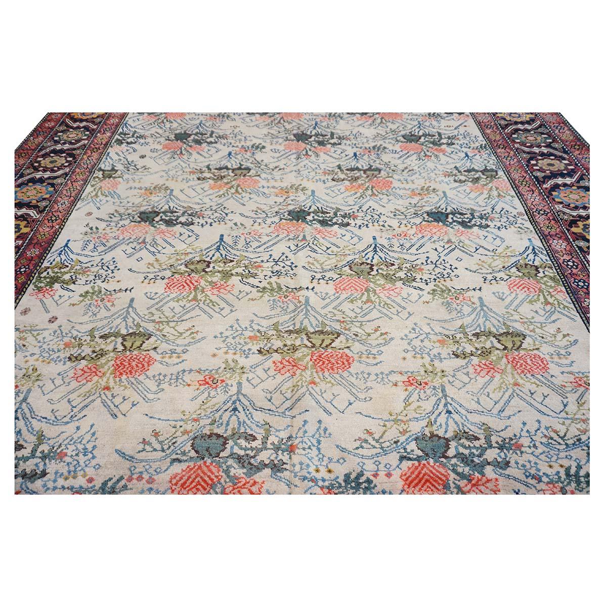 19th Century Large Antique Persian Malayer 11x18 Handwoven Rug For Sale 2