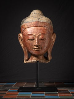 19th century Large antique Stucco Buddha head from Burma