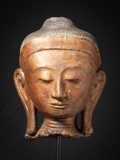 19th century Large antique Stucco Buddha head from Burma