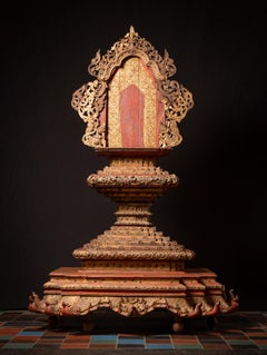 19th century Large antique wooden Burmese throne from Burma