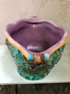 Große englische Majolika-Aqua-Jardinière mit Eaves und Fuchspelz, 19. Jahrhundert