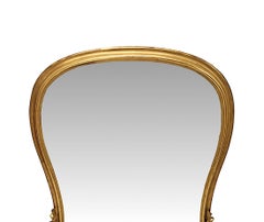 19th Century Large Archtop Waisted Shape Giltwood Overmantel Mirror
