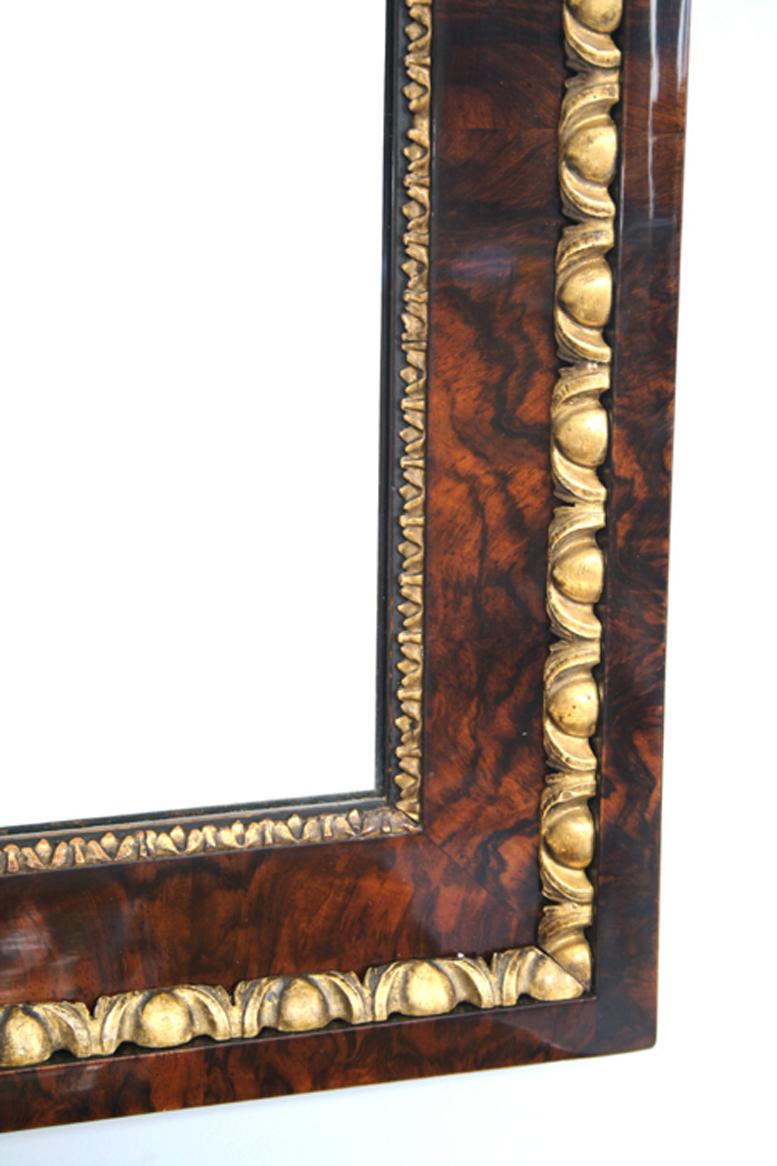 Austrian 19th Century Fine Large Biedermeier Walnut Mirror. Vienna, c. 1825. For Sale