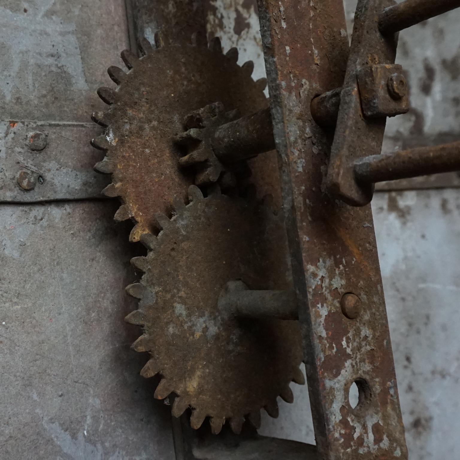 19th Century Large Austrian Metal Industrial Roman Numerals Church Clock Face 9