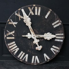 19th Century Large Austrian Metal Industrial Roman Numerals Church Clock Face