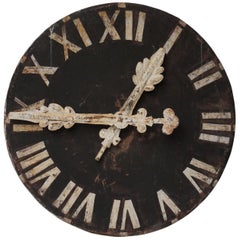 19th Century Large Austrian Metal Industrial Roman Numerals Church Clock Face