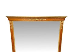 19th Century Large Birds Eye Maple and Giltwood Overmantel Mirror