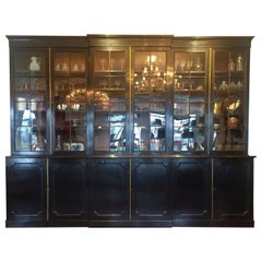 19th Century Large Black Breakfront Cabinet