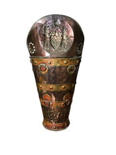 19th Century Large Brass and Copper Coal Bucket