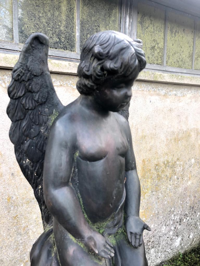 19th Century Large Bronze Angel In Good Condition For Sale In London, GB