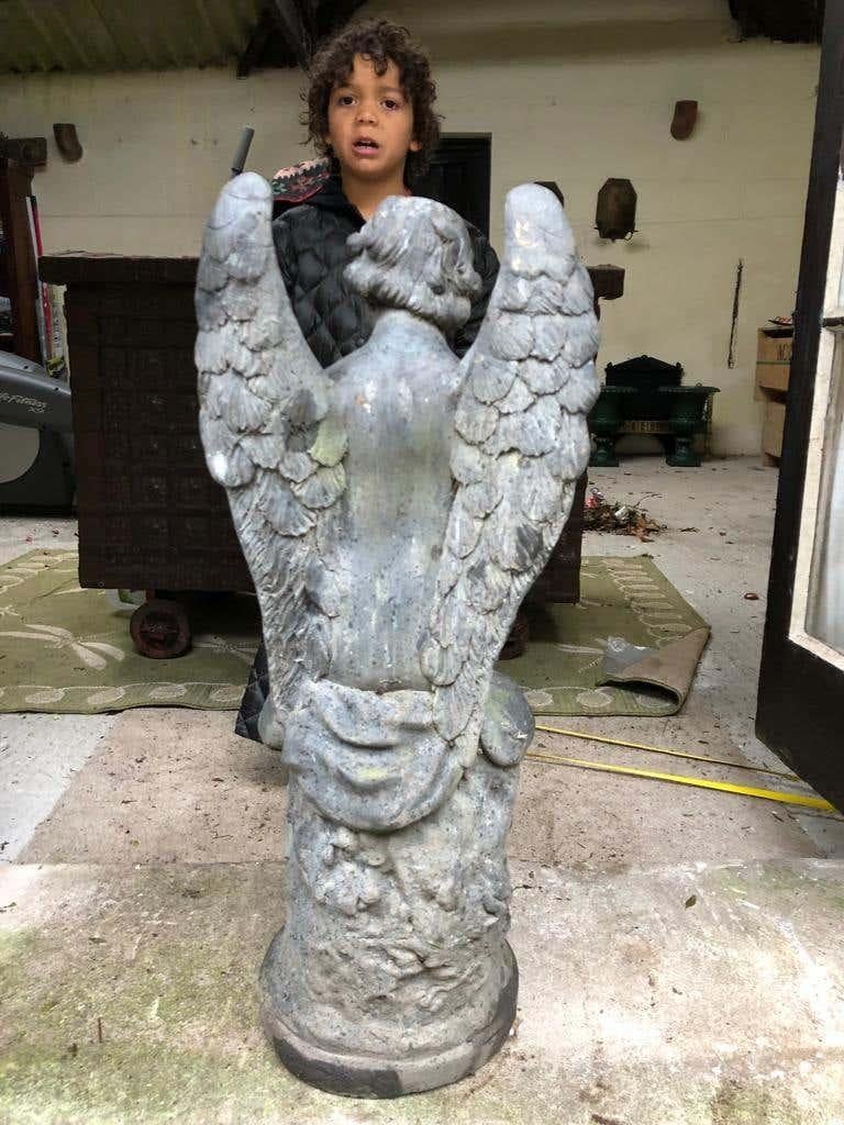 English 19th Century Large Bronze Angel For Sale