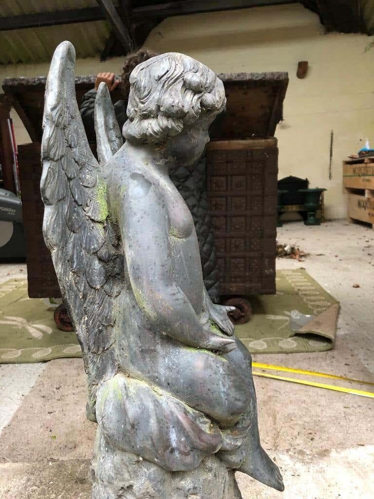 19th Century Large Bronze Angel For Sale at 1stDibs