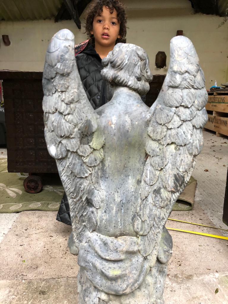 19th Century Large Bronze Angel For Sale 3