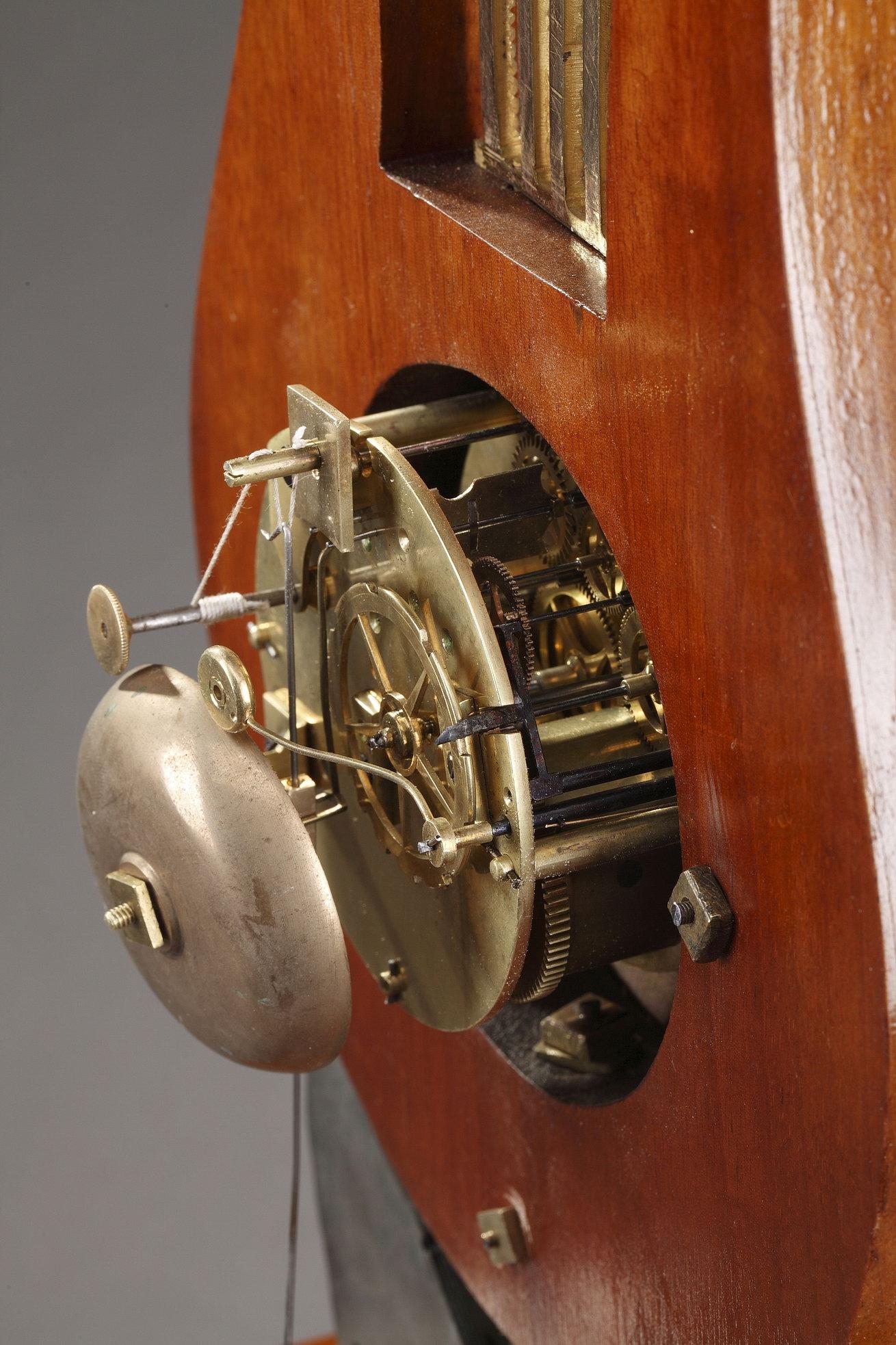19th Century Large Burr Elm and Ormolu Lyre Clock 6
