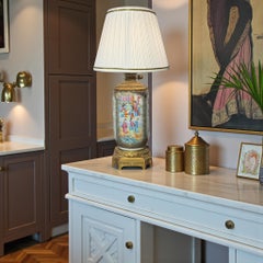 Large Cantonese Porcelain Lamp, 19th Century