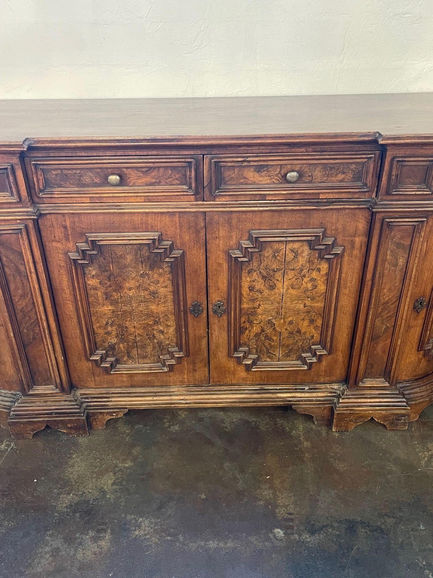 Italian 19th Century Large Carved Tuscan Sideboard For Sale