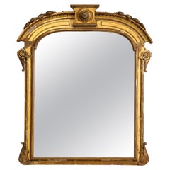 Grande specchio in legno intagliato e dorato del XIX secolo