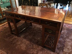 19th Century Large Chinese Elm Wood Desk