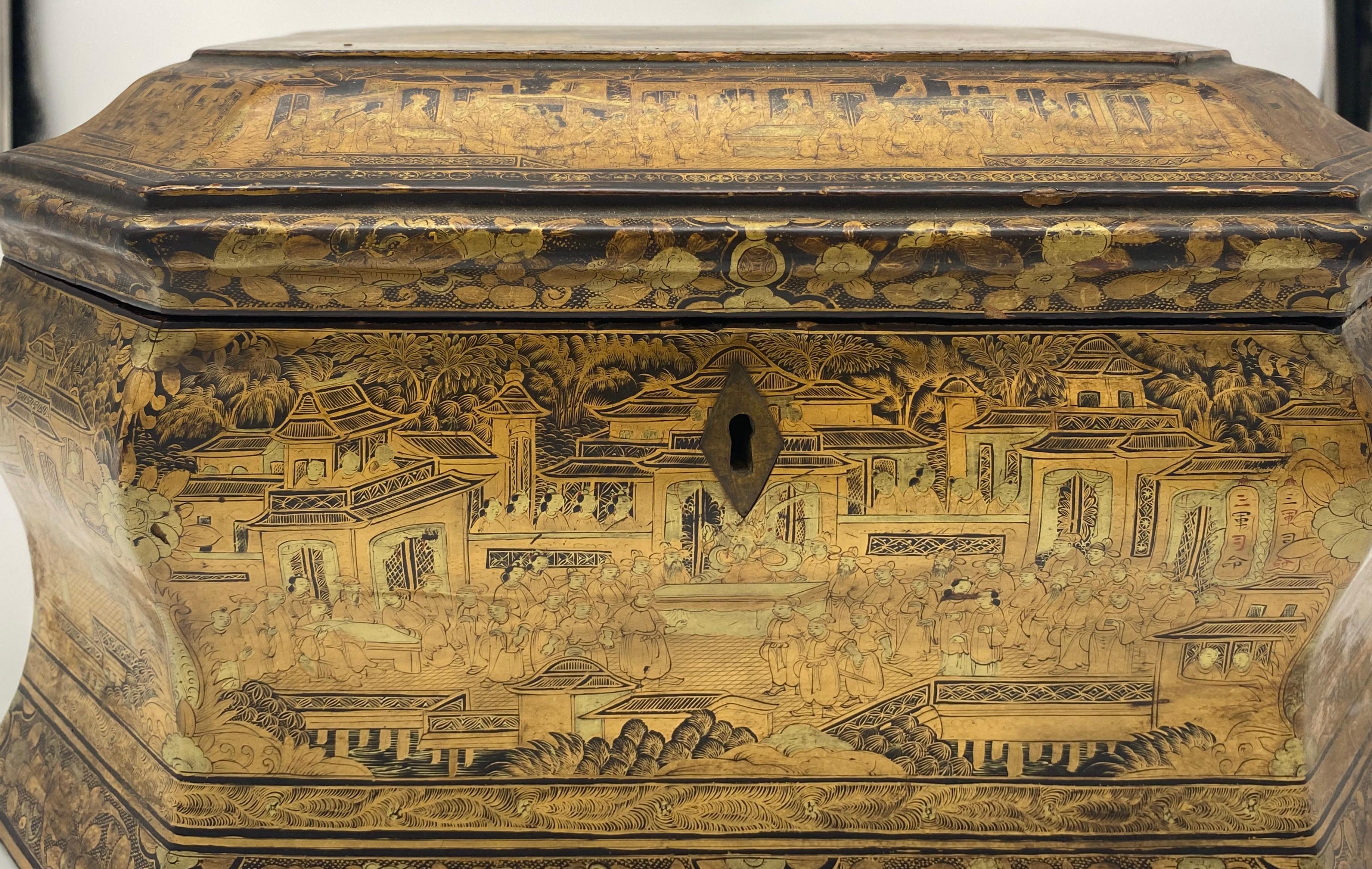 19th Century Large Chinese Lacquer Tea Caddy 5