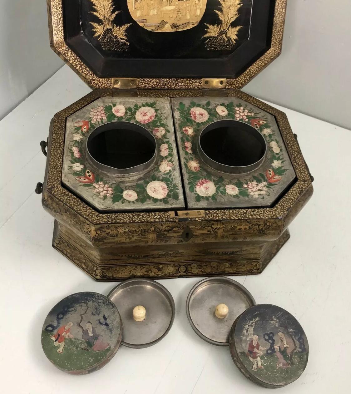 19th Century Large Chinese Lacquer Tea Caddy 8