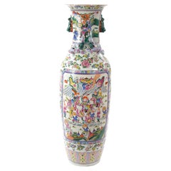 19th Century Large Chinese Porcelain Famille Verte Floor Standing Vase