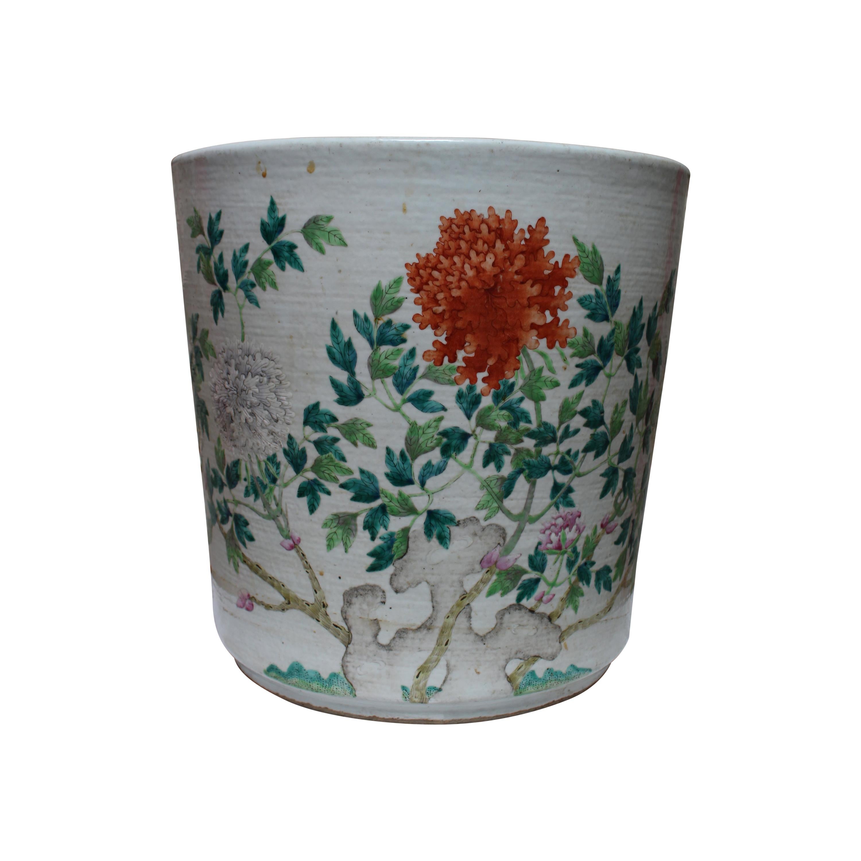 19th Century Large Famille Rose Chinese Porcelain Jardinière