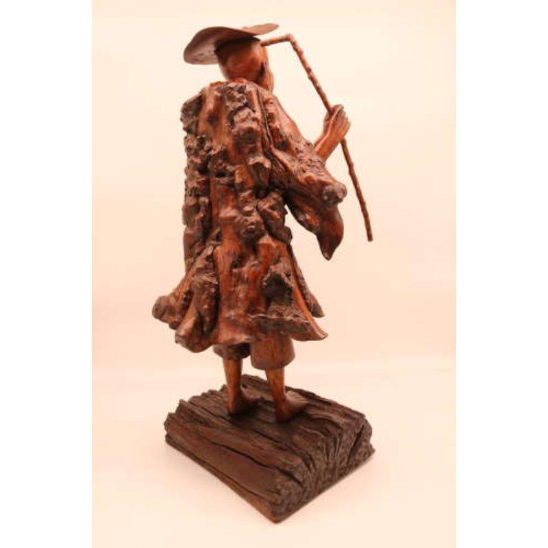 Grande scultura cinese di Wood Wood del XIX secolo, 1870 circa

Questa affascinante e tattile scultura cinese in legno scolpito con radice di bava raffigura un anziano studioso. È realizzato con numerosi pezzi singoli di legno di radica naturale