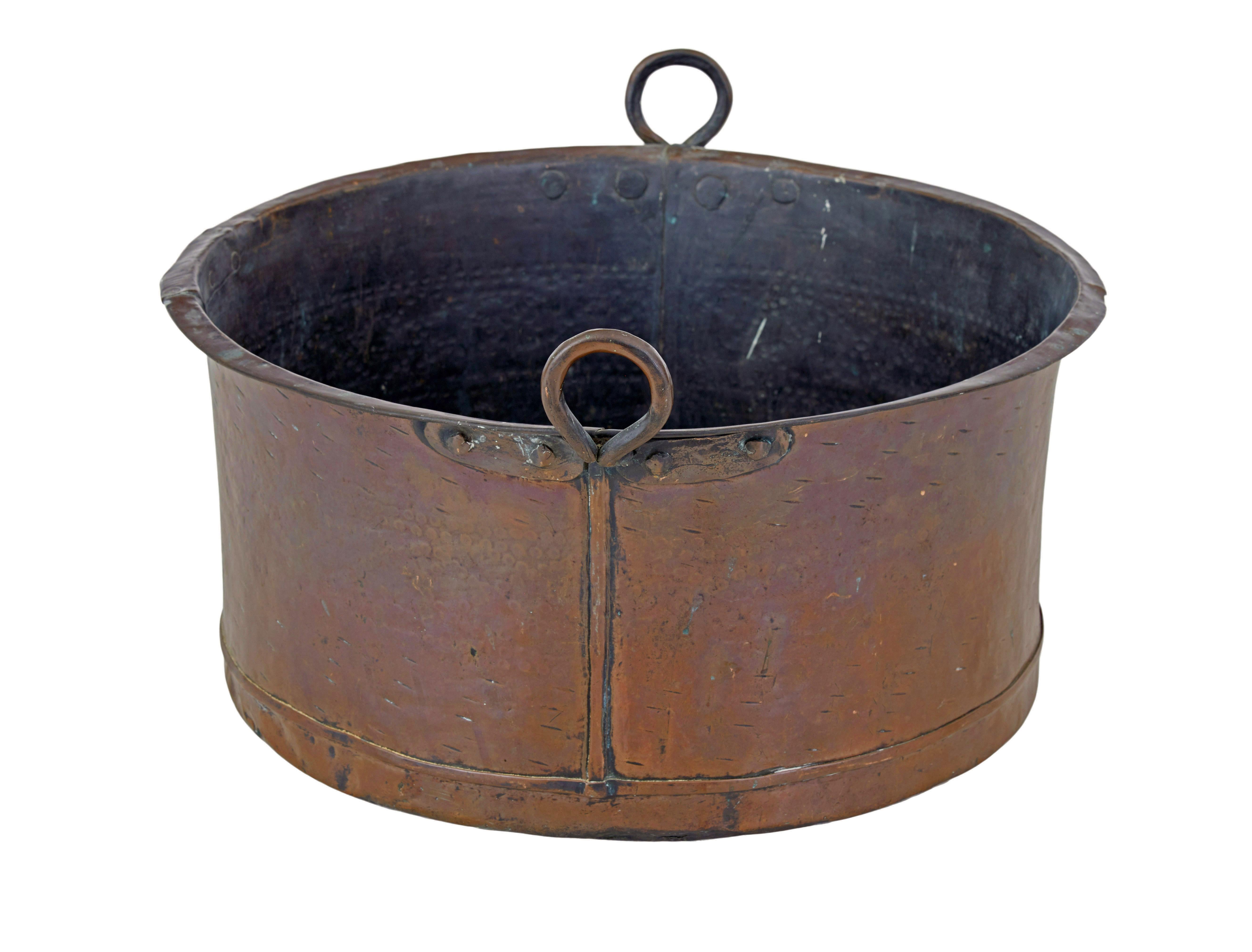 Vittoriano Grande recipiente da cucina in rame del XIX secolo in vendita