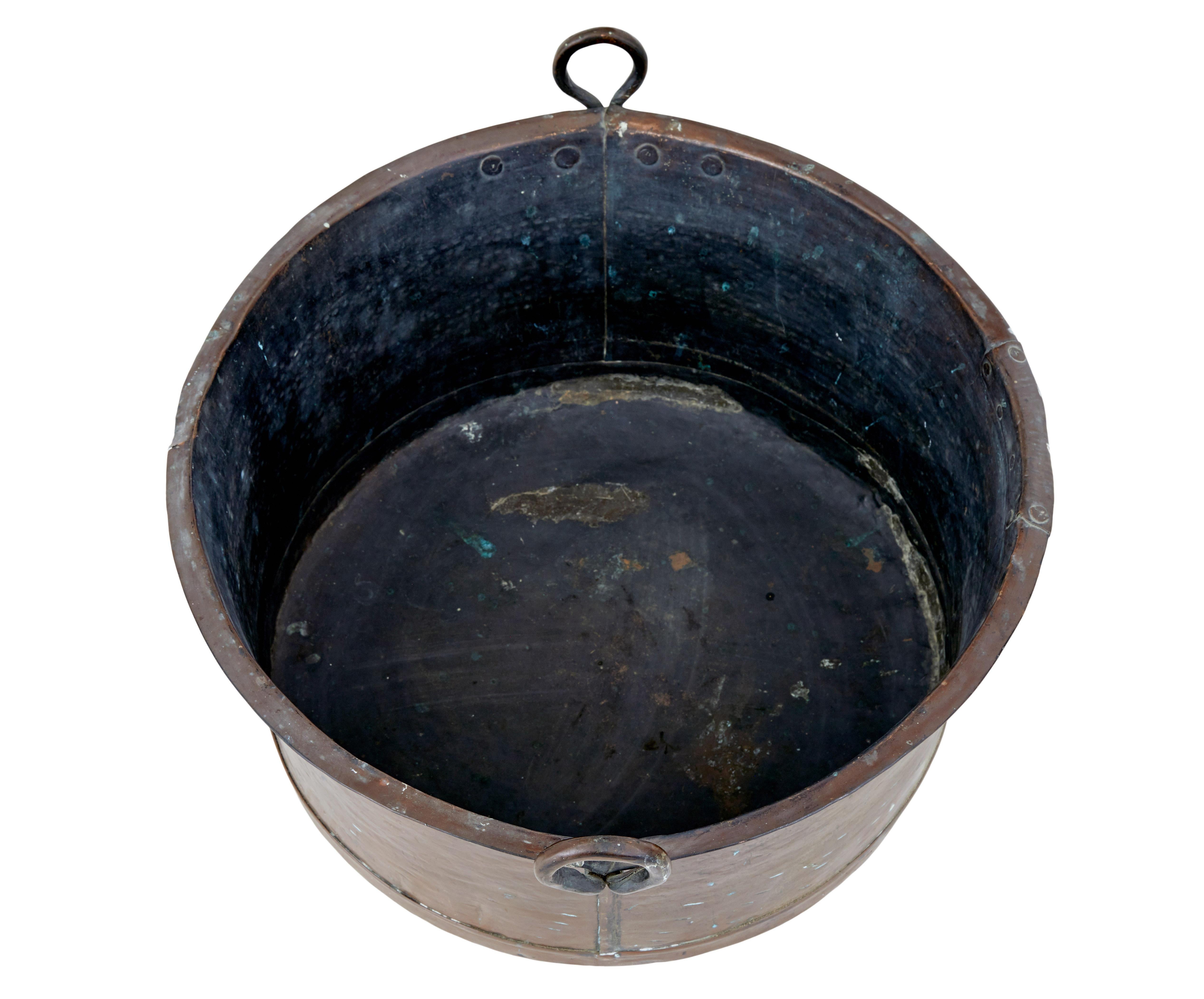 19th Century Large Copper Cooking Vessel For Sale at 1stDibs