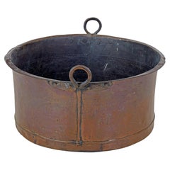 19th century large copper cooking vessel