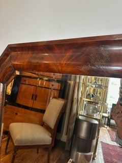 19th Century Large Crotch Mahogany Octagonal Empire Mirror