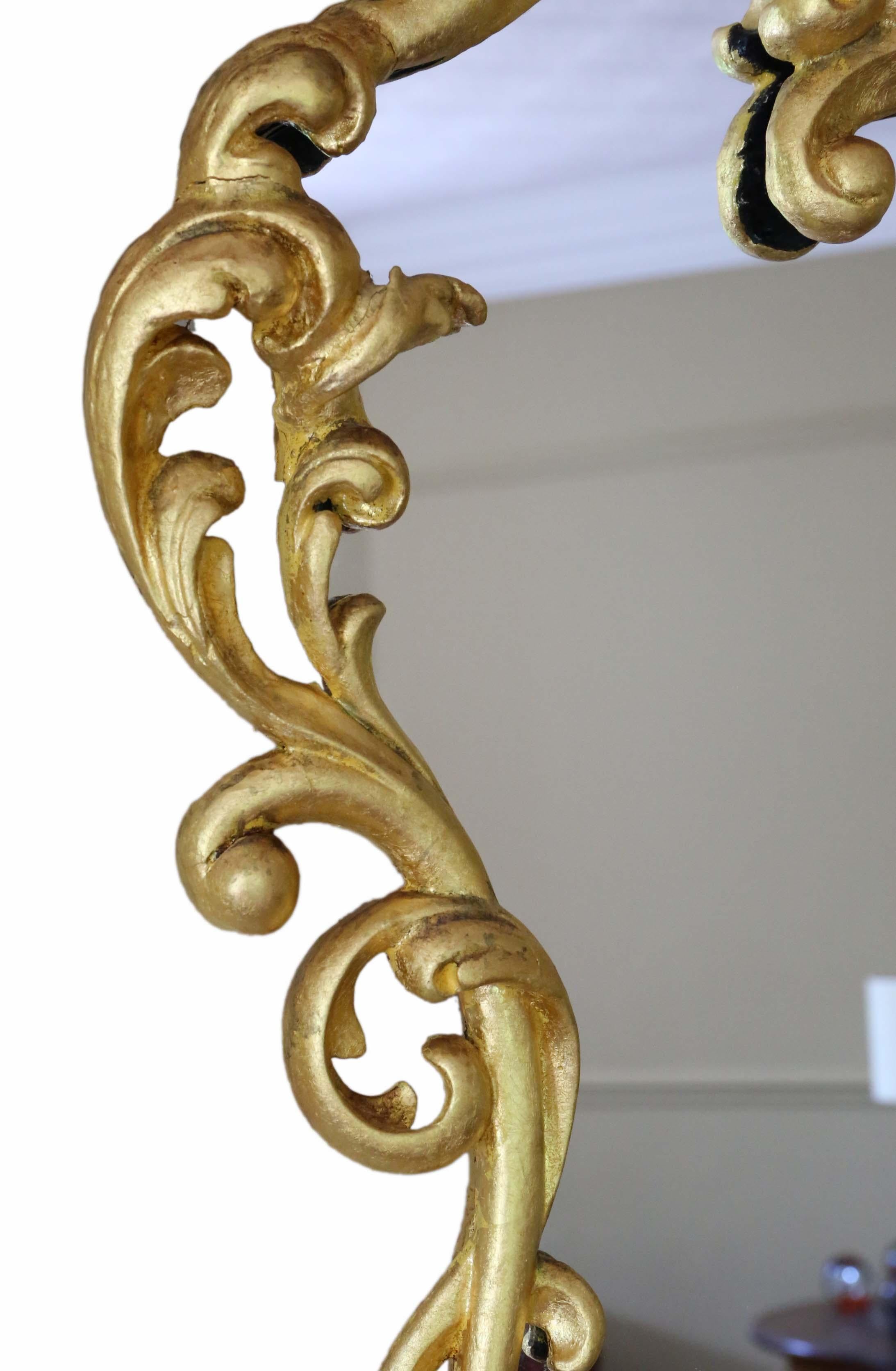 19th Century Large Decorative Gilt Wall Mirror In Good Condition In Wisbech, Cambridgeshire