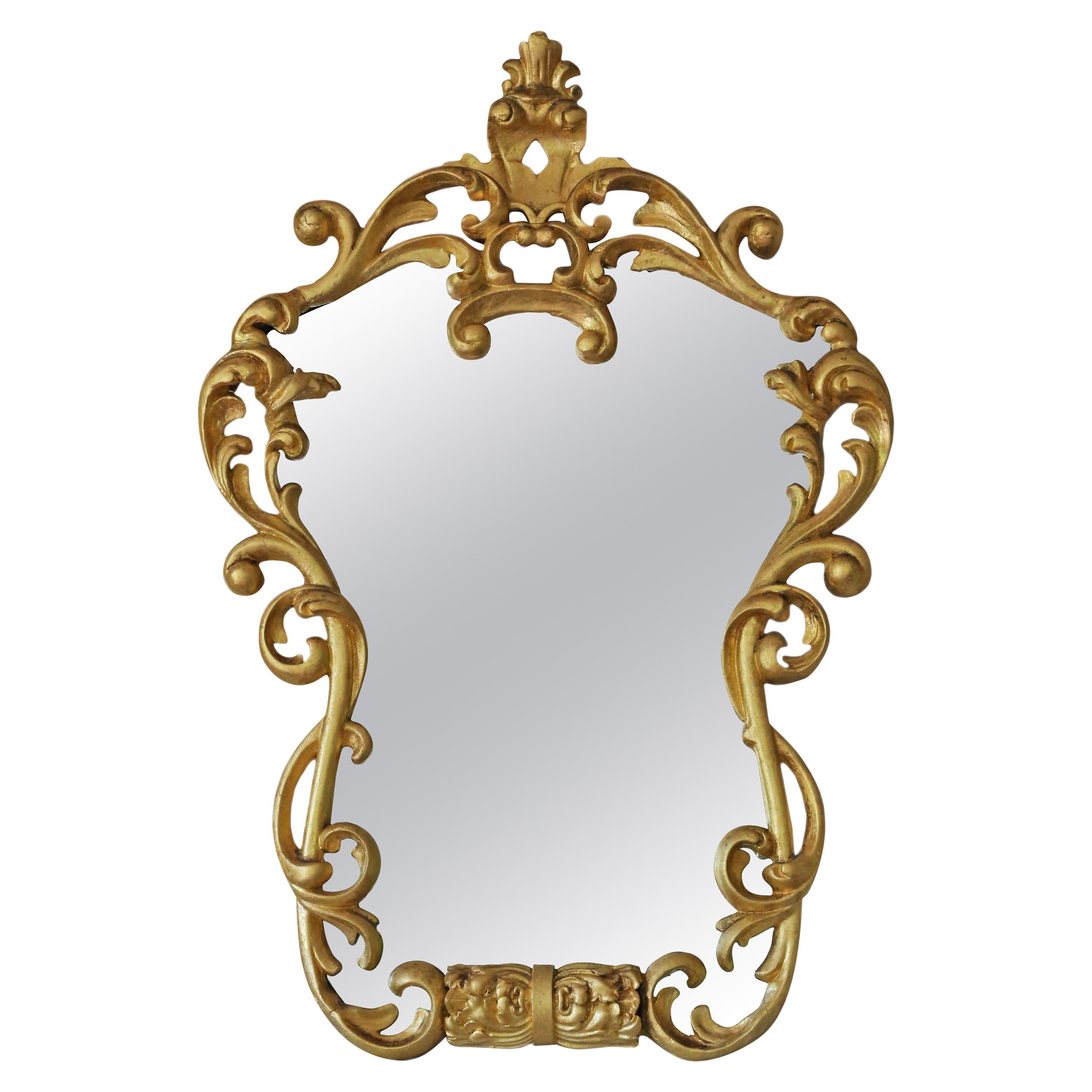 19th Century Large Decorative Gilt Wall Mirror For Sale
