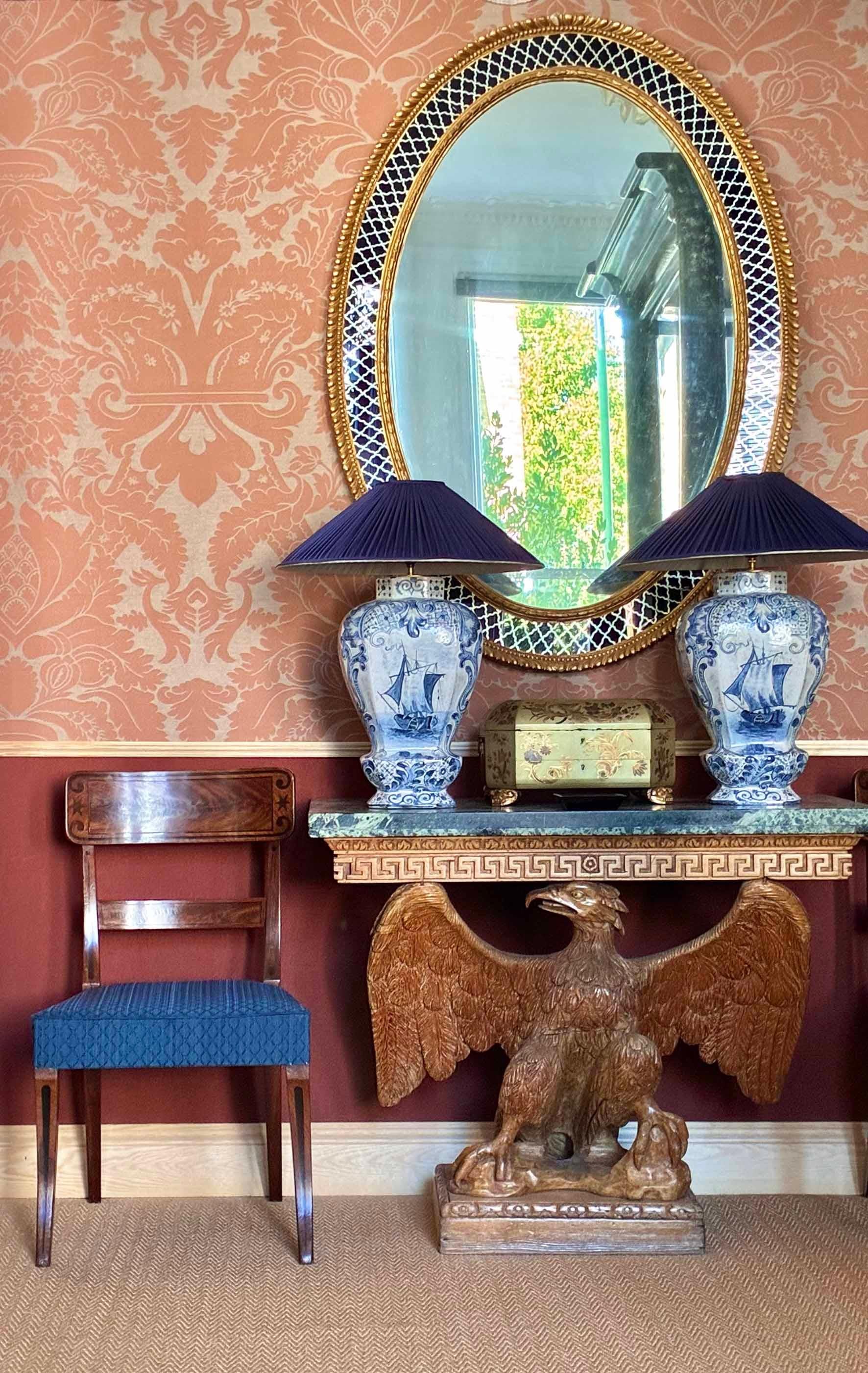 Européen Grandes lampes à vase de Delft du 19e siècle en vente