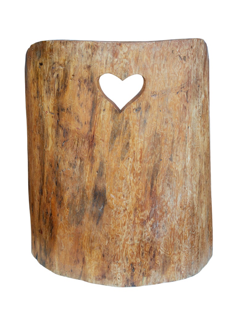 19th Century Large Dugout Rustic Pine Chair For Sale at 1stDibs