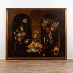 19th Century Large Dutch Oil on Canvas Still Life, Dated 1848