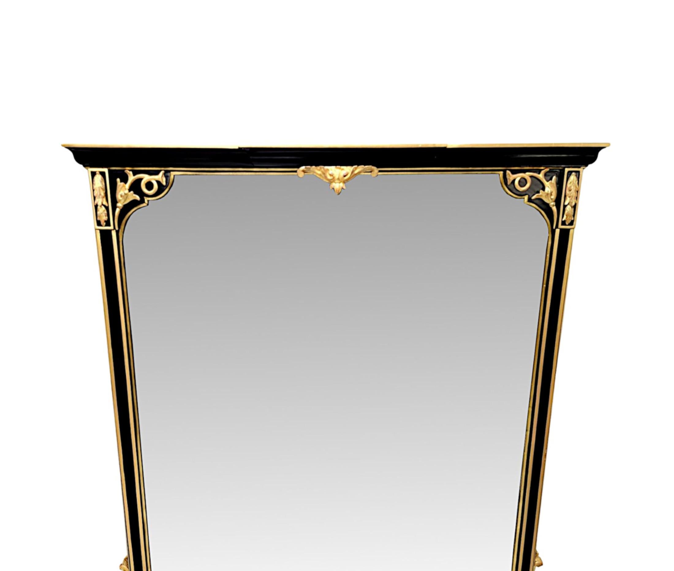 19th Century Large Ebonised and Gilded Overmantel Mirror In Good Condition For Sale In Dublin, IE