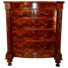 19th Century Large English Bowfront Chest of Drawers