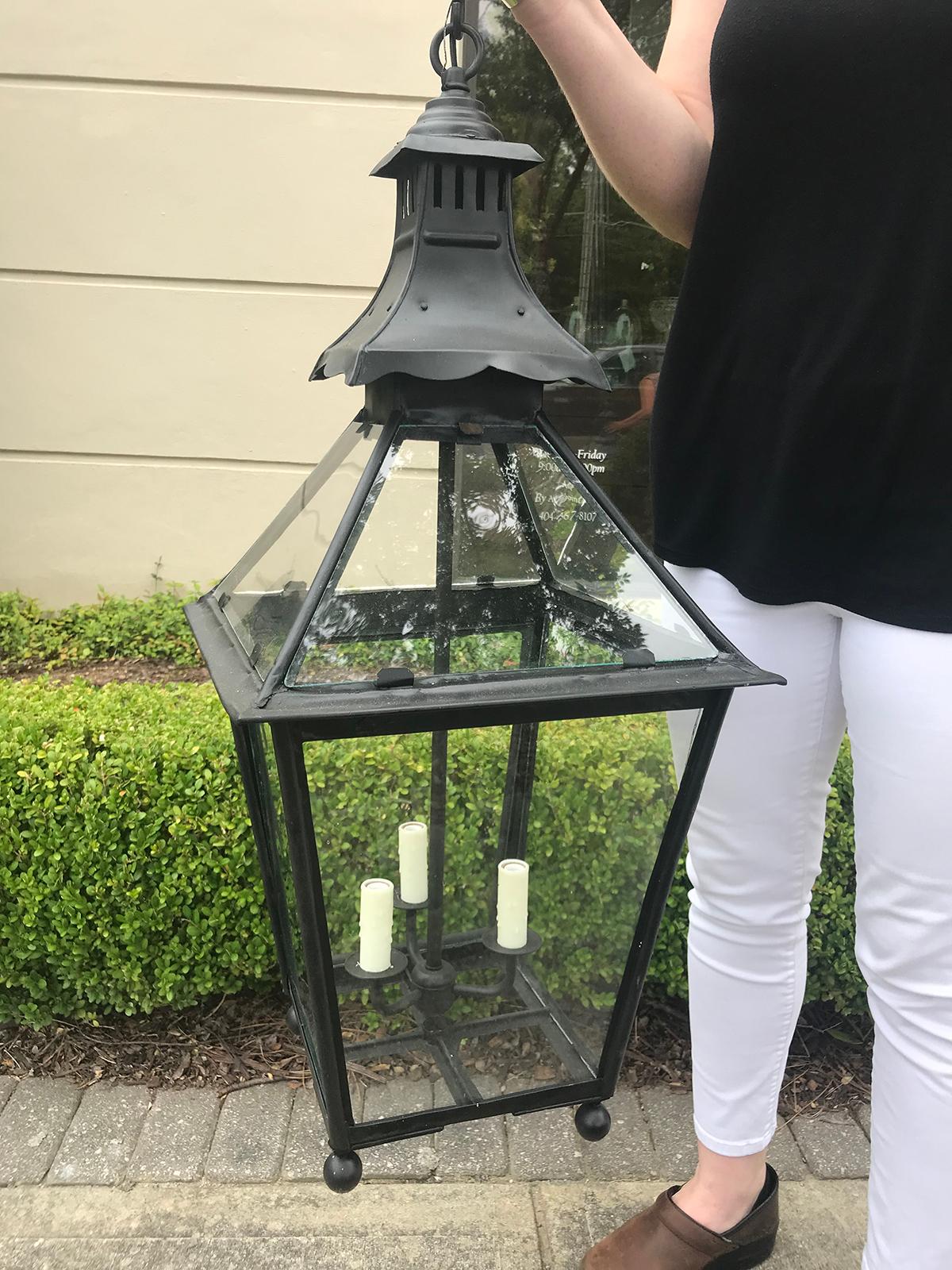 19th Century Large English Lantern In Good Condition In Atlanta, GA