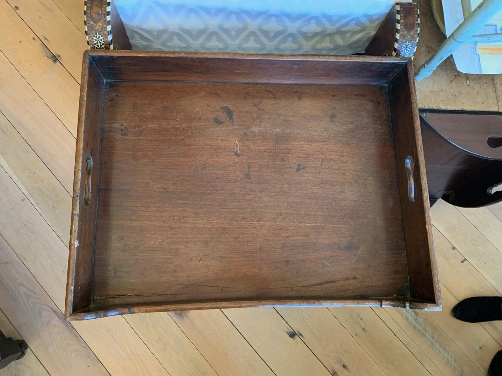 19th Century Large English Mahogany Butler's Tray In Good Condition In Atlanta, GA