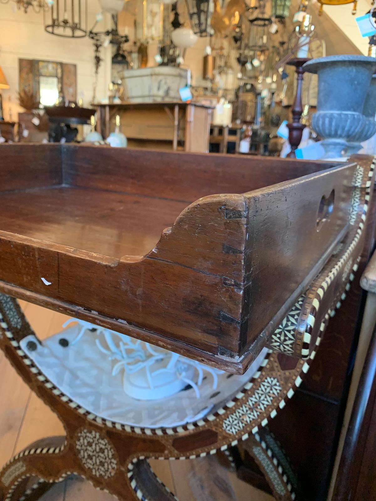 19th Century Large English Mahogany Butler's Tray 1