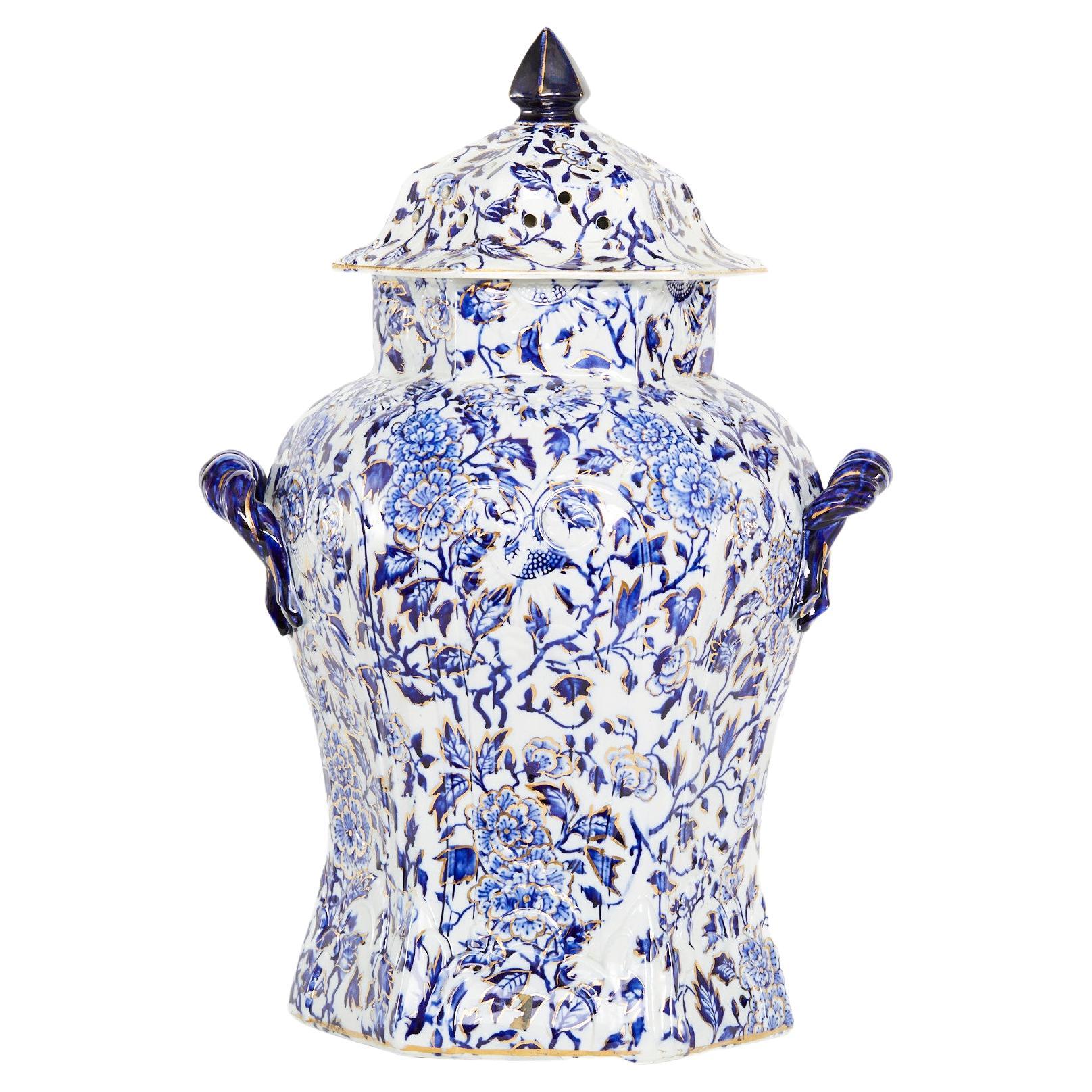 19th Century, Large English Porcelain Covered Urn