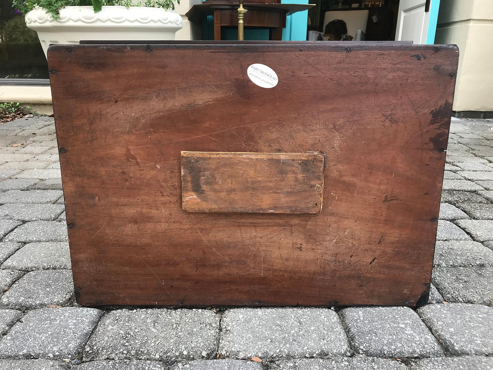 19th Century Large English Walnut Butlers Tray on Stand For Sale 8