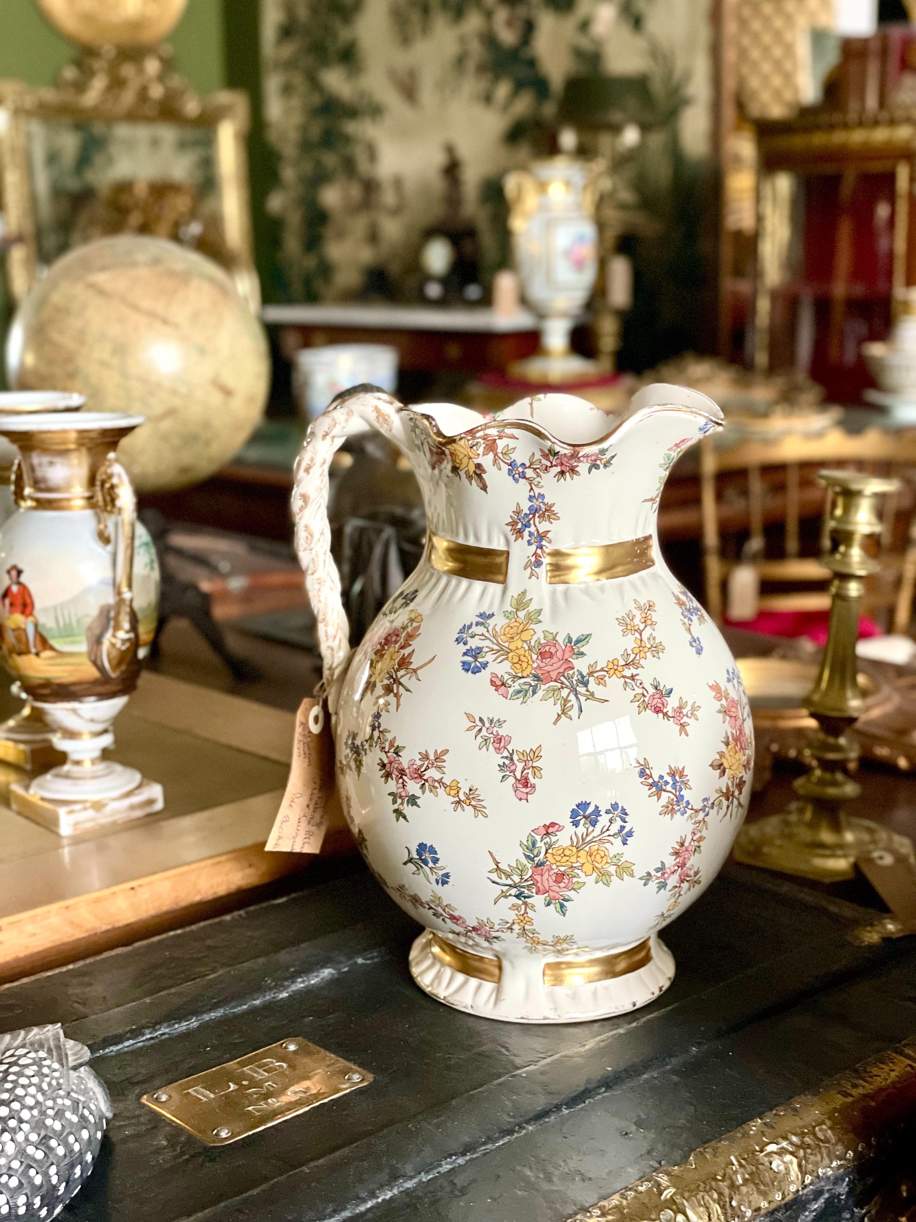 19th Century Large Faience Pitcher For Sale 8