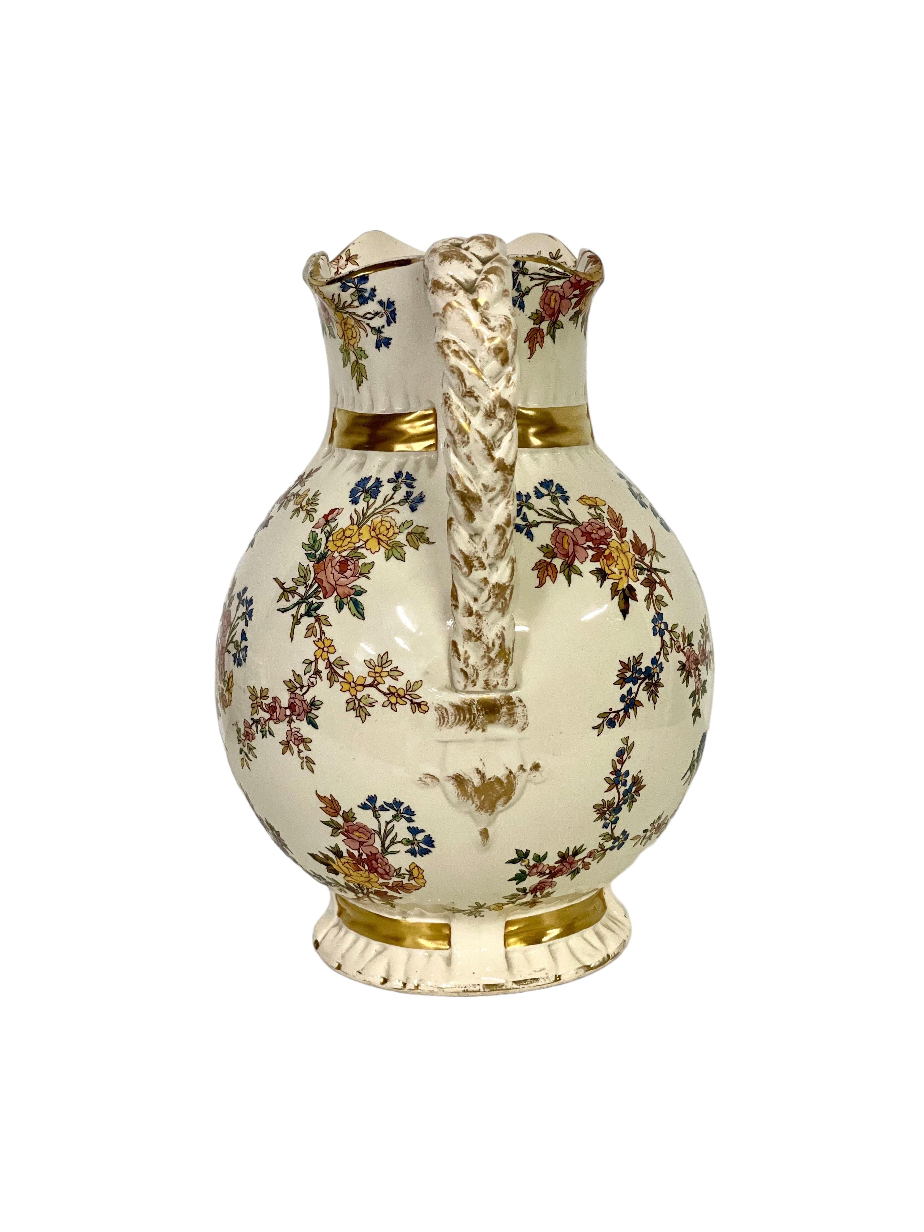 French 19th Century Large Faience Pitcher For Sale